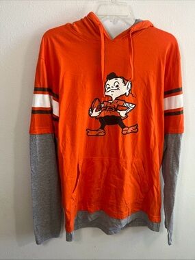 Cleveland Browns Brownie The Elf Long Sleeve Tee Hoodie Men’s Large - New Era